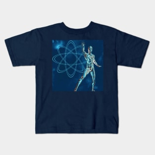 Cyborg and atom model Kids T-Shirt